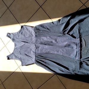 Mini Navy Blue Dress with Long Navy Blue Rayon Back